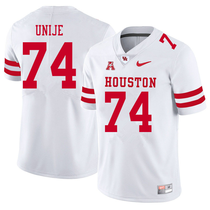 Men #74 Reuben Unije Houston Cougars College Football Jerseys Sale-White - Click Image to Close